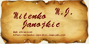 Milenko Janojkić vizit kartica